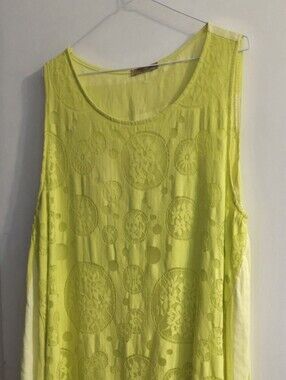 Beyond Capri Italian Linen Lace Large Summer Dress Coastal Grandmother